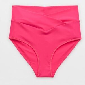 Aerie Crossover High Waisted Bikini
Bottom - Pink Punch